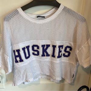 UW Huskies Mesh Football Jersey Crop Top